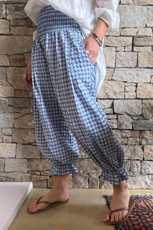 Nonni Gingham Bloomer Pant Denim
